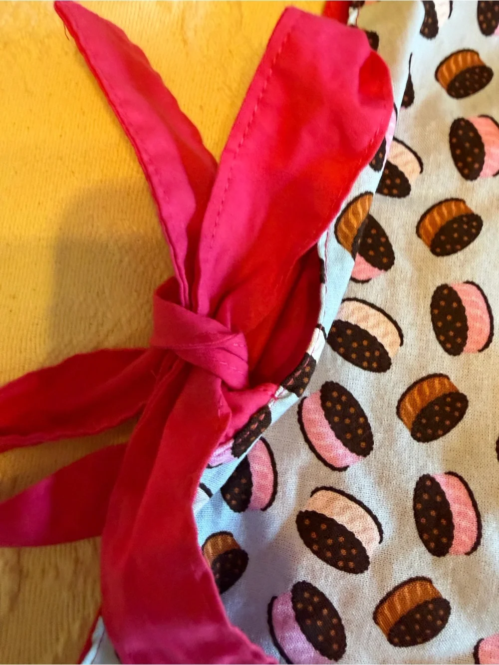 Handmade Reversible Toddler Art Smock Apron Ice Cream Side Tie Bib craft baking